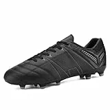 DREAM PAIRS Herren Fußballschuhe Jugen Trainingsschuhe Professionelle Stollen Spikes Cleats Outdoor Sport Football Schuhe,Size 41,SCHWARZ/GRAU,SDSC2201M-E