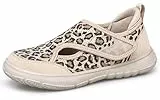 Diabetiker Schuhe Damen Herren Extra Weit Hausschuhe mit Klettverschluss Leichte Atmungsaktive Rutschfest Walkingschuhe Orthopädische Breiten Freizeitschuhe Senioren Gesundheitsschuhe，Beige，38 EU
