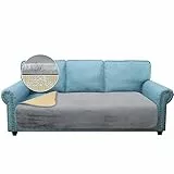 Granbest Luxus Thicken L-Form Sofa Kissenbezüge ähnlich Kaninchenfell Antirutsch Chaise Lounge Abdeckung, stilvolle Plüsch 750GSM große Ecke Couch Abdeckung für Haustiere (Chaise, Hellgrau)