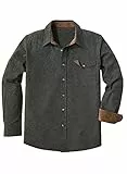 Meilicloth Flanellhemd Herren Kariert Einfarbig Baumwolle Langarm Casual Flanellhemden Western Karohemd Mit Brusttasche Regular Fit Dunkelgrau S