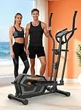 Neezee Crosstrainer für Zuhause mit Bluetooth-App,16-Stufiger Widerstandsstufen,6 kg Magnetischem Schwungrad,Ellipsentrainer mit LCD-Monitor,Pulssensor,Flaschenhalter-Gerätehalterung