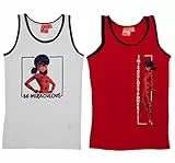 United Labels Miraculous Unterhemd für Mädchen Kinder Tank Top Hemdchen Unterwäsche Rot/Weiß (2er Pack) (as3, Numeric, Numeric_134, Numeric_140, Regular)