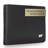 BRAUN BÜFFEL Herren Geldbörse aus echtem Rindsleder Golf mit RFID Schutz - Zetilose Geldbörse mit 7 Kartenfächern - Edles Schwarz