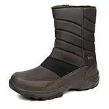 TLOLA Winterstiefel Herren Wasserdicht Winterschuhe Warm Gefüttert Schneestiefel Leicht Wanderschuhe Trekkingschuhe Rutschfest Stiefel Herren Ski Outdoor Boots Herren (Braun EU 44)