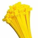 HORZEFIX Kabelbinder 100 Stück gelb lang uv beständig Universalbinder 2,5/3,6/4,8/7,6 breit (3,6 x 140 mm)