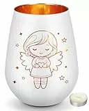 PRSTENLY Schutzengel Geschenke für Frauen, Windlicht Glas Geburtstagsgeschenk für Frauen, Geschenk für Mama Beste Freundin Oma Schwester zum Geburtstag Ostern Muttertag, Gute Besserung Geschenke