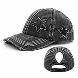 Ruyosn Glitzer Ponytail-Kappe für Sommer-Sonnenschutz