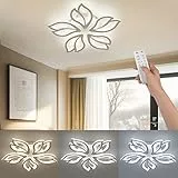 OTREN LED Deckenleuchte Dimmbar, 48W Modern Deckenlampen mit fernbedienung für Wohnzimmer Schlafzimmer Küche, 3000K- 6500K, 4800LM, 5 Blütenblättern