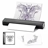 PokeLabel Stencil Drucker, Tattoo Drucker mit 10 Tattoo Transfer Papier, M08F A4 Mobile Thermodrucker Tattoo Stencil für Anfänger, Tattoo Künstler, Tattoo Stencil Drucker Bluetooth für Smartphone PC