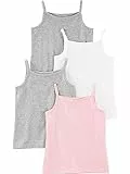 Simple Joys by Carter's Toddler Girls Tank Tops, 4er-Pack, Grau/Hellrosa/Weiß, 5T