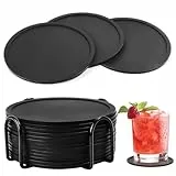 Encuryna Untersetzer 12er Set, Silikon Untersetzer Gläser Glasuntersetzer Silikon Rund, Glasuntersetzer Set Für Gläser, Getränke, Bar, Tassen, Glas - Tischuntersetzer(10cm)