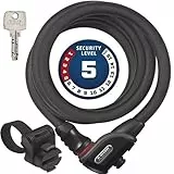 ABUS Kabelschloss Phantom 8950/180 TexKF - Fahrradschloss-Set mit Halterung TexKF für den Rahmen des Fahrrads - 12/15 mm - ABUS Sicherheitslevel 5 - Schwarz