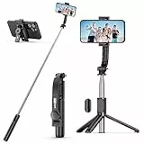 SelfieShow Selfie Stick Stativ, Erweiterbar Selfie-Stange mit Kabelloser Fernbedienung Tragbar Monopod Handyhalter Kompatibel mit iPhone 17/16/15/14/13/12/11 Pro/XS Max/XS/Samsung/Huawei Smartphones