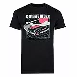Knight Rider Herren NEON 2000 T-Shirt, Schwarz, Größe L