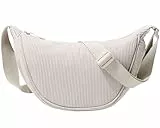 Micmores Umhängetasche Damen Cord Crossbody Bag Damen Halbmond Tasche Schultertasche Mit Schultergurt Einstellbar, Y2K Bauchtasche Gürteltasche für jeden Anlass