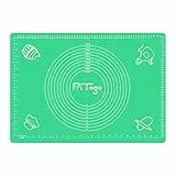 Pritogo Backmatte (65 x 45 cm Grün) Silikonmatte mit Skala Backunterlage Teigmatte Rollmatte - Antihaft extra stabil rutschfest