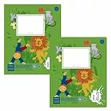 Formati Rechenheft R.3 Quart 20 Blatt kariert, 2 Stück, aus 100% Recyclingpapier, durchdachte Lineatur für schöne Zahlen