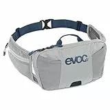 EVOC HIP POUCH 1 Hüfttasche, Bauchtasche, Hüftbeutel für Bike-Touren & Trails (1 l Fassungsvermögen, AIR PAD SYSTEM, 2 Hüftgurttaschen, 2 Zusatzfächer), Steingrau