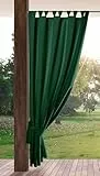 Eurofirany Outdoorvorhänge Gartenvorhänge Outdoor Vorhänge wasserdichte Terrassenvorhäneg Außenvorhang (Dunkelgrün, 155 x 200 cm Schlaufen)