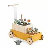 hauck Learn to Walk Plants – Lauflernwagen aus Holz für Babys ab 12 Monaten mit Gärtner-Zubehör, Bremssystem, Pflanzbox & Stauraum, FSC® Zertifiziert, Laufhilfe & Rollenspiel für Haus und Garten