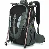 OUUTMEE 30L Wanderrucksack mit Hüftgurt für Trekking & Hiking, für Männer & Frauen, Wasserdichtes Wandergepäck, Schwarz