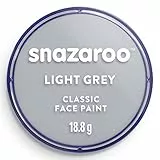 Snazaroo 1118122 Schminkfarbe - Hellgrau, 18ml Topf - hautfreundliche Gesichtschminke auf Wasserbasis, wasservermalbar, parabenfrei, Face & Bodypaint Farbe für Kinder & Erwachsene