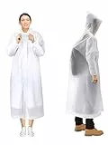 Ctrunit 2 Stück Regenmantel Regenponcho für Frauen Männer,Regenbekleidung Regencape Regenjacke wasserdicht für Disney, Wandern, Radfahren, Camping, Reisen und täglichen Gebrauch (weiß)