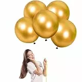 Luftballons Metallic Gold Groß 45cm/18 Zoll für Party Glänzende,5 Stück Riesen Metallisches Chrom Gold Latex Luftballons XXL Runde Helium Ballons für Geburtstag,Hochzeit,Babyparty Weihnachts Dekor