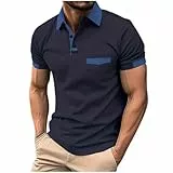 Sportshirt Herren 2025 Regular Poloshirt Sommer Workout Polohemd Kurzarm Slim Fit T Shirt Bequeme Stretch Trainingsshirt Komfortables Sportstyle Wandershirt Fitness Passform Sweatshirt