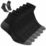 NAVYSPORT Herren Baumwolle Viertel Sportsocken, 6er-Pack, Viertellang (43-46, Schwarz)