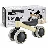 Yar Laufwunder Mini Lernlaufrad für Kinder – Loopfiets – Baby Laufrad ohne Pedale – Lernlaufrad – Sicheres Design – Erstes 4-Rad-Fahrrad für 1-3 Jahre alte Baby Jungen und Mädchen – Beige