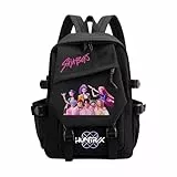 K POP Demon Hunter Rucksack Huntrix – Anime Saja Boys Schulrucksack Huntrix Merch Jungen & Mädchen, Unisex Tasche für Schule, Freizeit & Reisen, Gepolstert, Trendiges K-Pop Design (Schwarz5)