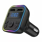 Kabelloser FM-Transmitter fürs Auto - Radiosender, MP3-Musik, USB-Anschluss | Intelligentes Zubehör mit Schnellladung, Plakat und universeller Kompatibilität