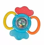 Simba 104013558 - ABC Activity Rassel, Zahnhilfe mit Holographspiegel und Rassel, 12cm, ab 3 Monaten