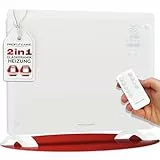 ProfiCare® Elektroheizung mit Glasfront & X-Shape Heizelement | mobiler Heizkörper auch für Wandmontage geeignet | Konvektor Heizung mit 2 Heizstufen | lautloses Heizen - 0dB | PC-GKH 3118 weiß