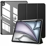 TiMOVO Hülle für New iPad Air 13 Zoll (M4/M3/M2-2026/2025/2024), Schutzhülle mit Stifthalter, Schlank Ständer Schutzhülle mit Klarer Transparent Rückseite, Auto Schlaf/Aufwach, Schwarz