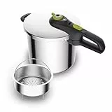 Tefal Secure Neo 8L, Schnellkochtopf aus Edelstahl, für 5-8 Personen, schnelle Ergebnisse, Qualität zum fairen Preis, P2534449