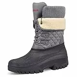 Knixmax Outdoor Winterstiefel Damen Warm Gefütterte Schneestiefel Winterschuhe mit wasserdichtem Obermaterial und rutschfesten Sohlen Geeignet für die Schneesaison im Winter Grau EU40