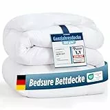 BEDSURE Bettdecke 135x200 Ganzjahresdecke Steppdecke - Bettdecke 135x200cm 4 Jahreszeiten Bettdecken - Oeko-TEX Zertifiziert 300GSM Weiß Sommerdecke, Weiche Warm Duvet Schlafdecke für Allergiker