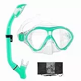 HH HHAO SPORTKinder Schnorchelset Tauchset Schnorchelmaske Premium Faltbarer Silikon Dry Schnorchel und Anti-Leck Anti-Fog Taucherbrille Professionelle Schnorchel Set für Kinder