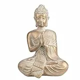 TERESA'S Collections Betende Buddha-Statue, meditierender Buddha, ruhige dekorative Figur für Zuhause, Büro, Schreibtisch, spirituelles Wohnzimmer, Outdoor, Dekoration, Yoga Zen Dekor (16.3 cm)