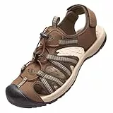 OutPro Sandalen Herren Trekkingsandalen Geschlossenem Zehenbereich Sommer Wanderschuhe Mesh Verstellbaren Fersenriemen für Sport und Outdoor Strand, Wandern, Spazierengehen