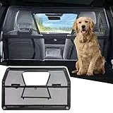 JOYTUTUS Hundegitter Auto, Schutznetz Barriere Trennnetz, mit Sichtfenster, Universal Hunde Trenngitter, 132 * 79cm, für Autos, SUVs, Lastwagen