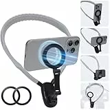 Aceshop Magnetische Halshalterung für Actionkameras und Telefone, Freihändige Hals-Handyhalterung für die Aufnahme von POV/Vlog Selfie-Halterung Halskette Halter für iPhone 16 15 14 13 12 Android