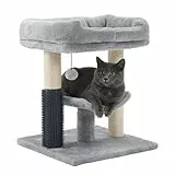 BOUCHABEL Kratzbaum für Katzen – Kompaktes Katzenbaum mit Kuschelbett, Sisal-Kratzsäulen & Spielball – Stabiler Katzenkratzbaum für kleine bis mittelgroße Katzen