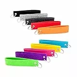 Luxflair Filz Schlüsselanhänger 50er Set in bunt gemischten Farben, Rohlinge ohne Aufdruck zum Beplotten, Basteln und Selber Machen, Schlüsselband zum selbst gestalten