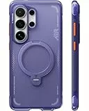 TORRAS Ostand Q3 Air für Samsung Galaxy S26 Ultra Hülle mit echtem Airbags Doppelter Schutz (360° Magnetischer Robust Ständer) Hülle Samsung S26 Ultra Case mit Kamerasteuerung Taste, Lila