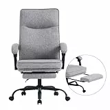 MZLEE Ergonomischer Bürostuhl mit Fußstütze & Liegefunktion (90-135°), Schreibtischstuhl mit Mittagspausenfunktion, 150kg Belastbar Chefsessel, Synchron-Armlehnen, Atmungsaktiver Stoffbezug