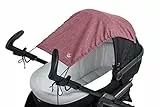 Altabebe (AL7011-27) Universal Sonnensegel mit UV Schutz 50+ für Kinderwagen Babywanne - reißfester Baby Sonnenschutz zum aufrollen - Farbe: melange rose