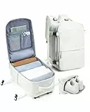kibachev Reiserucksack Damen/Herren Mit Schuhfach 40x20x25, Rucksack Handgepäck Flugzeug, Diebstahlsichere Reisetasche 20l, Wasserdicht Travel Business Rucksack Mit Laptopfach Viele Fächer (Beige)
